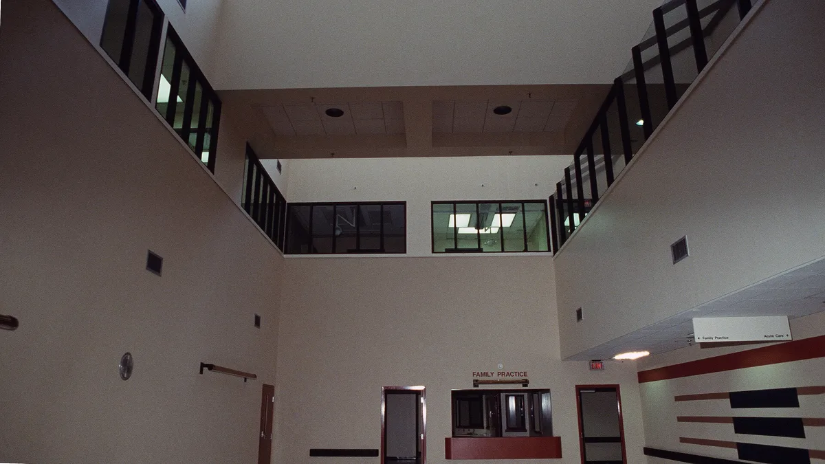 An interior view of the main entrance at the new medical-dental clinic - DPLA - 264ae7e1bf6290278b213dc7ed1194d0