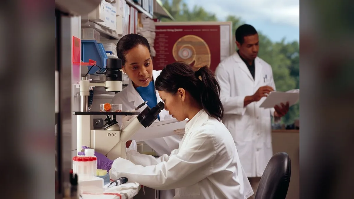 Researchers in laboratory