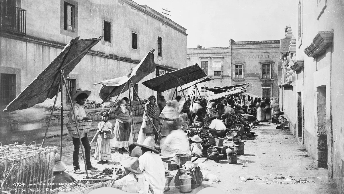 Mexico City street market 1885